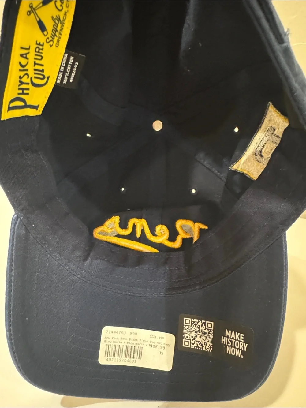 New York Rens Embroidered Navy Dad Hat Baseball Cap Harlem Basketball 1073